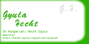 gyula hecht business card